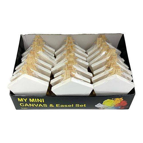 مجموعة لوحات رسم كانفاس خماسي 10 سم 24 حبة