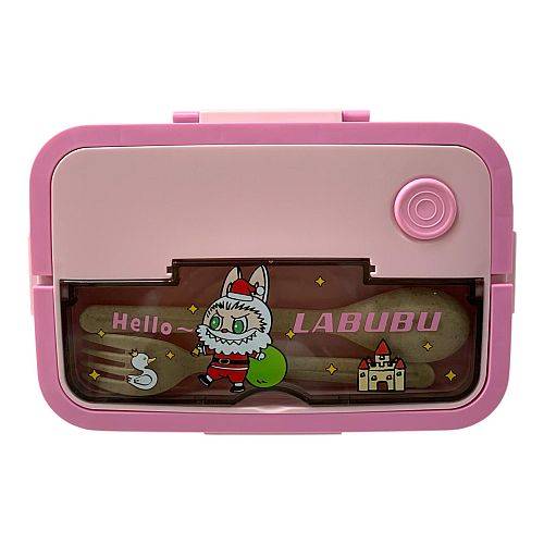 لانش بوكس لابوبو مقسم 3 اقسام لون وردي