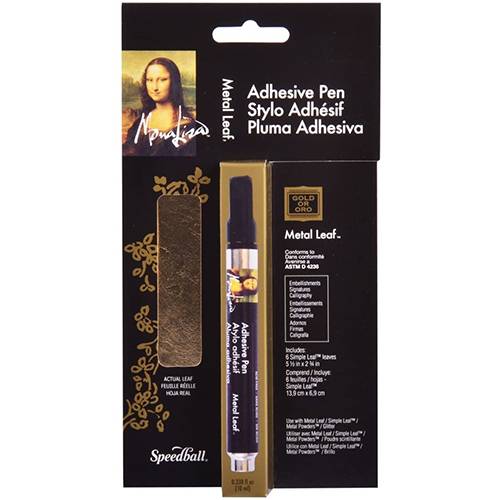 مجموعة الكتابة الذهبية قلم لاصق وورقة ذهب موناليزا