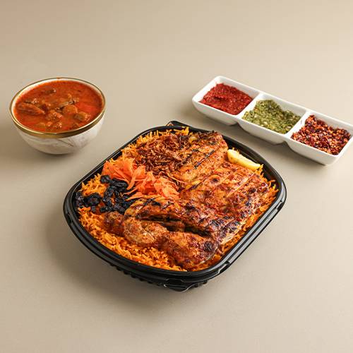 دجاج مشوي مع عيش بخاري