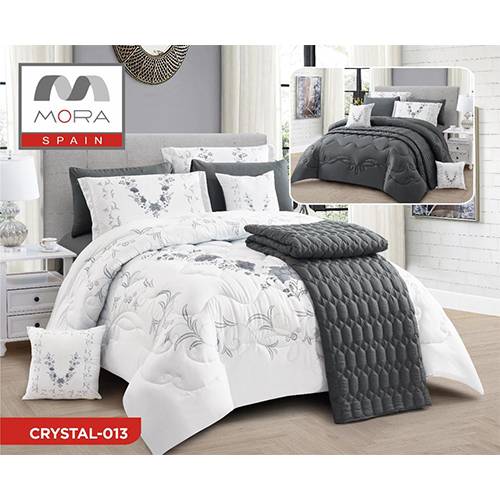 مورا كريستال رقم.013 لحاف مجوز كينج 240x260سم 9قطع موديل رقم.J-1086