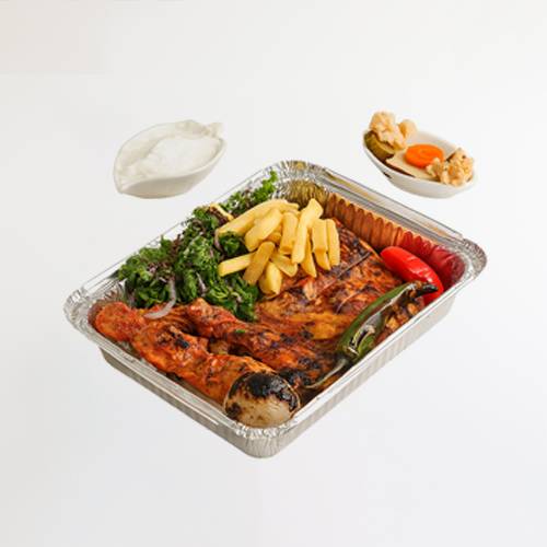 نصف دجاج على الفحم