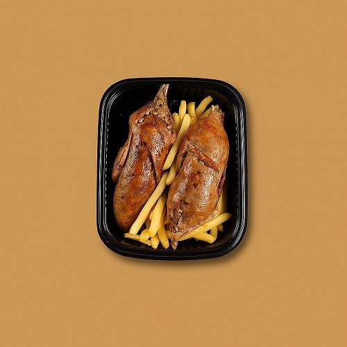 حمام محشي ارز مع البطاطس الشيبس 2قطعه