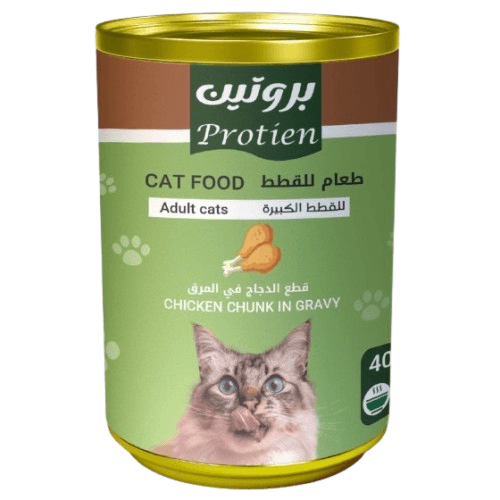 بروتين طعام للقطط البالغة بقطع الدجاج في المرق 400جم