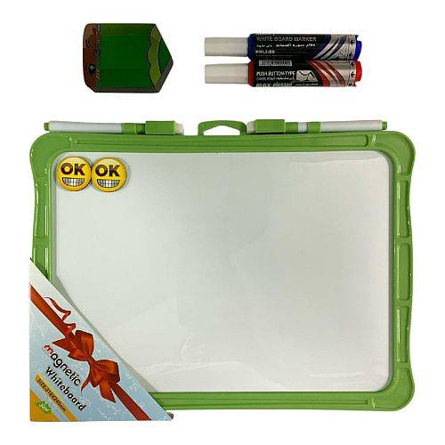 لوح ابيض مغناطيسي مع اقلام تعليمية