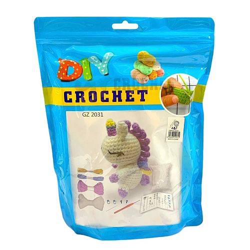 مجموعة كروشيه مع فيديو توضيحي شكل يونيكورن