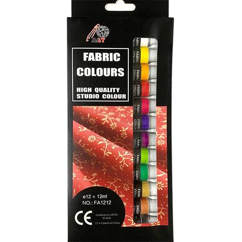 الوان قماش اي اند تي 12لون حجم 12مل