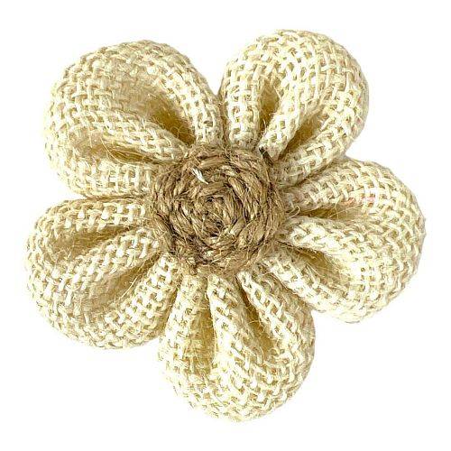 وردة اشغال يدوية خيش لون ابيض