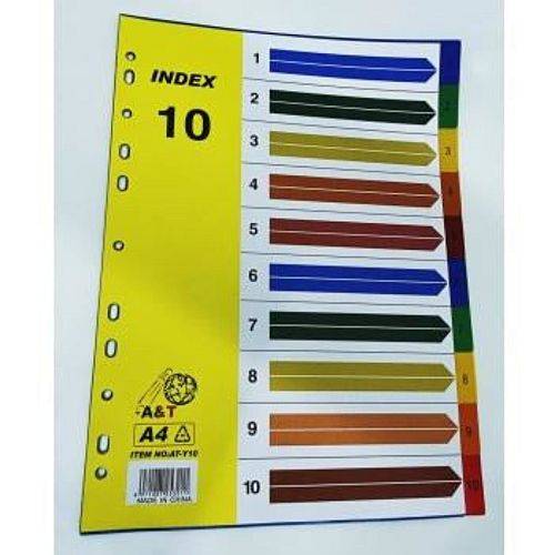 فواصل ملفات 1-10 ملون حجم A4