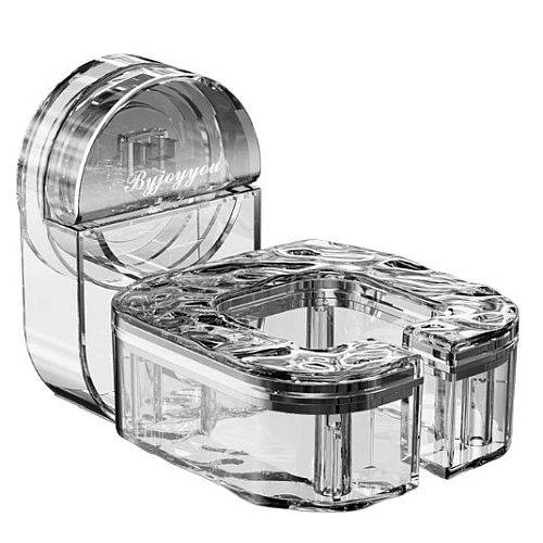 حامل مجفف شعر جداري بلاصق دوار 360درجة فضي الشفاف