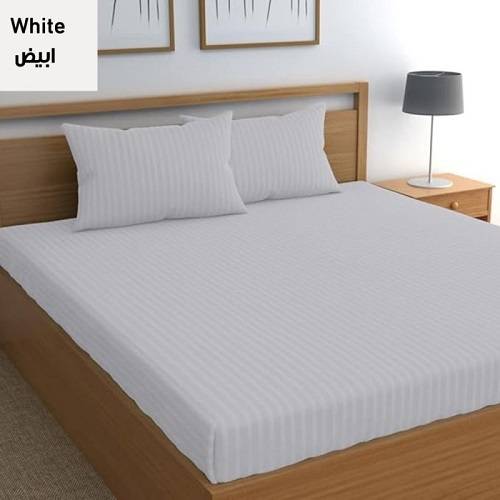 ملاءة سرير كينج مطاطة 200x200سم ابيض موديل رقم.P310