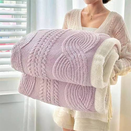 بطانية 200×230سم وردي فاتح موديل رقم.k1721