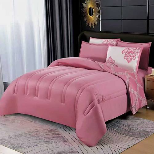 طقم لحاف شتوي وردي موديل رقم.K1328