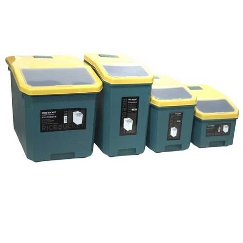 صندوق تخزين حبوب الارز 10كجم اخضر موديل رقم.K1203-GR-10