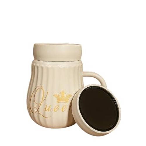 كوب قهوة سيراميك مع غطاء ابيض كوين موديل رقم.K1980