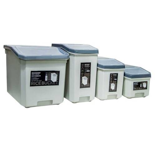 صندوق تخزين حبوب الارز رمادي 15كجم موديل رقم.K1204-GY-15