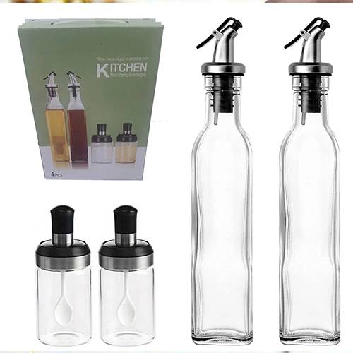مجموعة زجاجات تخزين الزيت والخل 4قطع موديل رقم.k2030