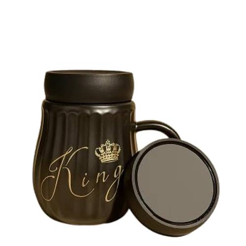 كوب قهوة سيراميك مع غطاء اسود كينج موديل رقم.K1980