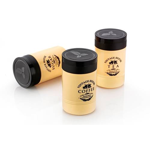 فينتيج هاوس حاويات تخزين الشاي والقهوة والسكر ذهبي موديل رقم.AP278