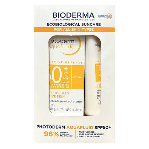 بيوديرما فوتوديرم اكوا فلويد بعامل حماية +50 لحماية البشرة من اشعة الشمس 1+1مجانا