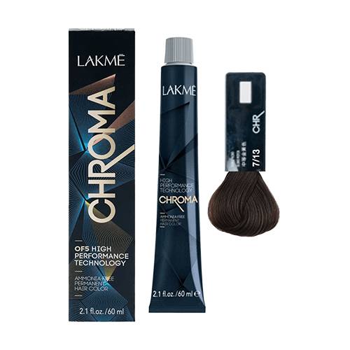 لاكمي كروما 7/13 صبغة شعر دائمة بدرجة اشقر متوسط ذهبي رمادي لون اشقر متوازن باشراقة طبيعية 60مل