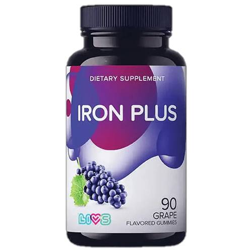 ليفز حديد مكمل غذائي لتكوين الطاقة والهيموجلوبين بنكهة العنب 90حلاو