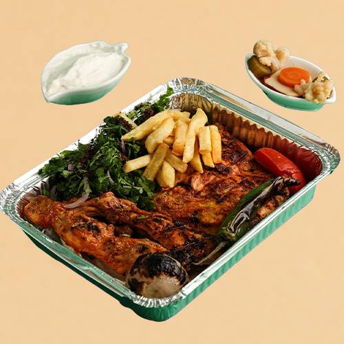 نصف دجاج على الفحم