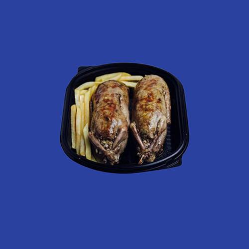 حمام محشي ارز مع البطاطس الشيبس 2قطعة