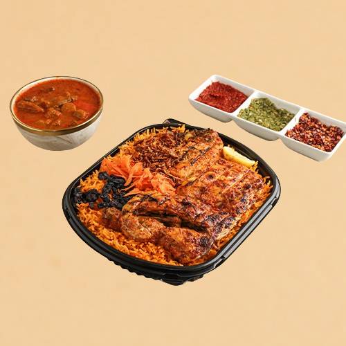 دجاج مشوي مع عيش بخاري