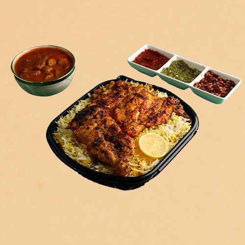 مجبوس دجاج مشوي على الفحم