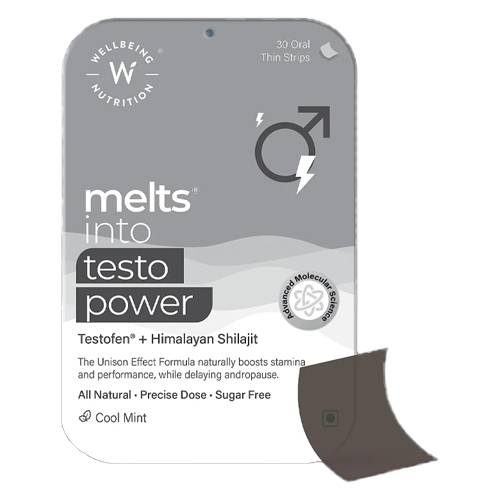 ويل بيينج نيوتريشن شرائط فموية رقيقة سريعة الذوبان لدعم التستوستيرون الطاقة والاداء الذكوري بالنعناع البارد 30 شريحة