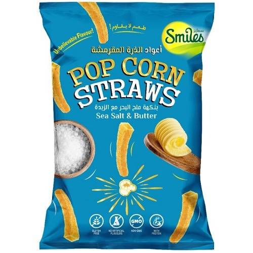 فيكو سمايلز اعواد الذرة المقرمشة بنكهة ملح البحر والزبدة 30جم