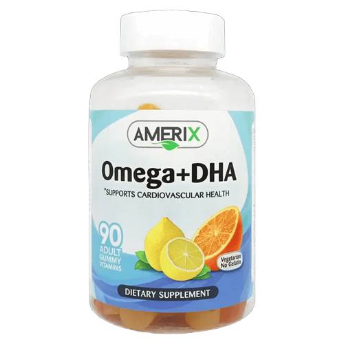 اميريكس اوميجا + ديه اتش ايه مكمل غذائي يدعم صحة القلب والاوعية الدموية للبالغين 90حلاو