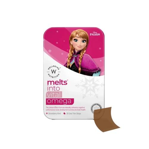 ويل بيينج نيوترشن ميلتس شرائح اوميجا سريعة الذوبان بالفراولة والنعناع 30شريحة