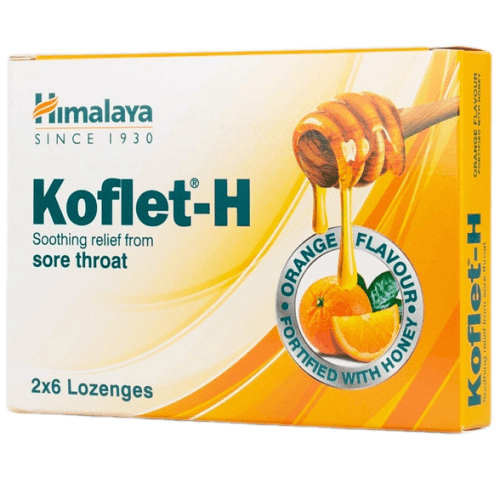 هيمالايا كوفليت اتش اقراص استحلاب لالتهاب الحلق بنكهة البرتقال 12قرص