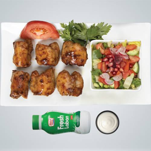 شيش طاووق 6قطع وسلطة صغيرة