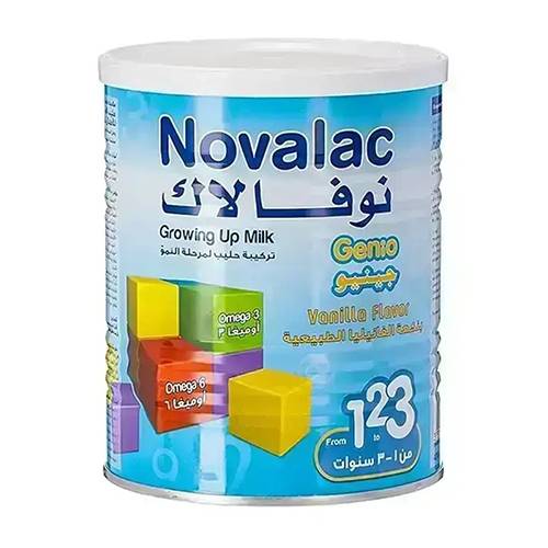 نوفالاك جينيو 123 حليب لنمو الاطفال بالفانيليا من1الي 3سنوات 400جم