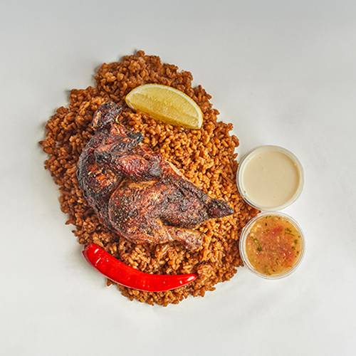 نصف شواية مع عيش محمر