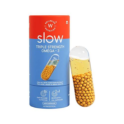 ويل بيينج الغذائية سلو تريبل اوميجا3 60كبسولة