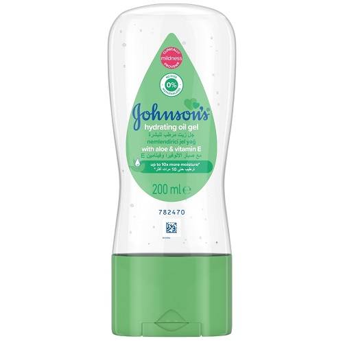 جونسون جل زيت للاطفال مرطب للبشرة بفيتامين هـ وصبار الالوفيرا 200مل