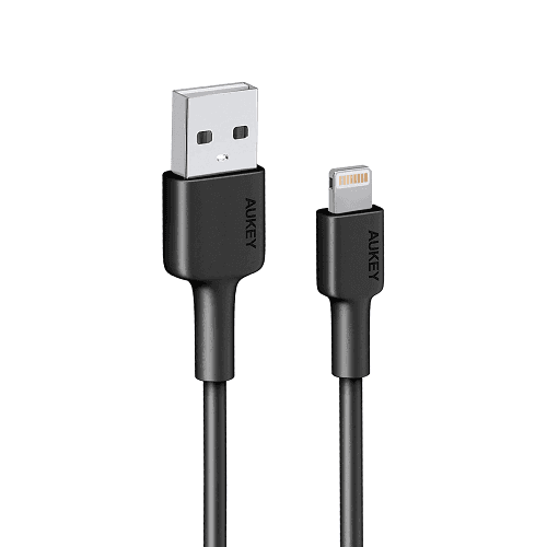 اوكي كابل مضفر من النايلون USB A الى لايتنينج MFI موديل رقم.CBBAL7BK اسود
