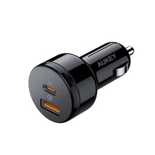 اوكي شاحن سيارة PD بقوة 36واط مع منفذين اسود