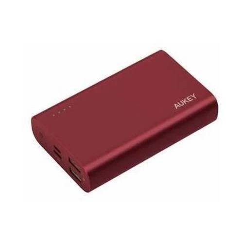 اوكي باور بنك شحن سريع3.0 وتوصيل طاقة بمنفذين USB QC 3.0 وType C سعة 10000مللي امبير احمر