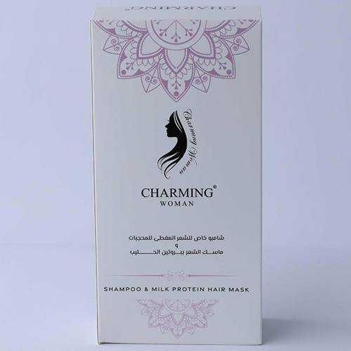 شارمنغ وومن بكدج العناية بالشعر الجاف والمتقصف شامبو 400مل + ماسك بروتين الحليب