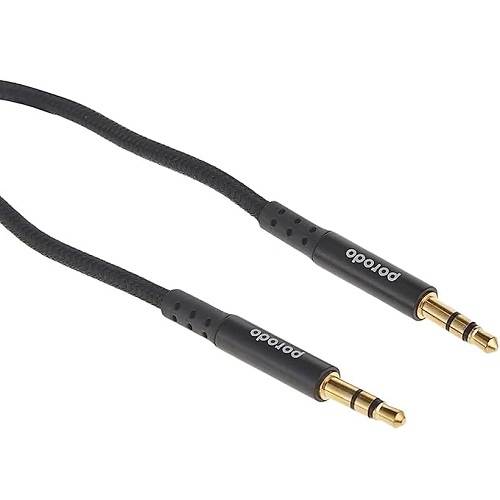 بورودو كابل AUX ببطانة معدنية 1.2م اسود