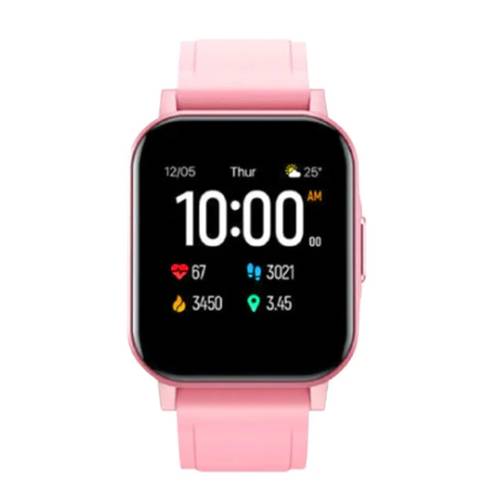 اوكي ساعة الذكية لتتبع اللياقة البدنية مع 12 وضع للنشاط IPX6 مقاومة للماء وردي