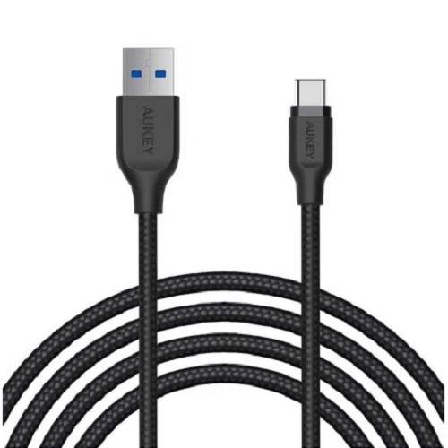 اوكي كابل نايلون مضفر USB 3.1 من USB الى Type C بطول 2م اسود