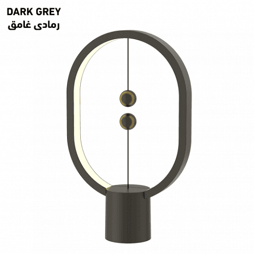 هينج مصباح التوازن بيضاوي الشكل ميني البلاستيكي بمنفذ USB C رمادي غامق