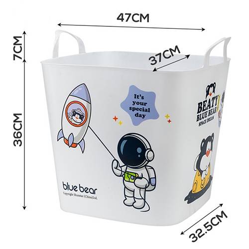 سكاي كي سلة تخزين الملابس المتسخة كبيرة جدا مربعة ابيض