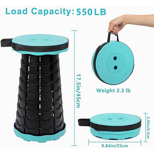 سكاي كي كرسي تلسكوبي قابل للطي محمول بارتفاع قابل للتعديل اخضر